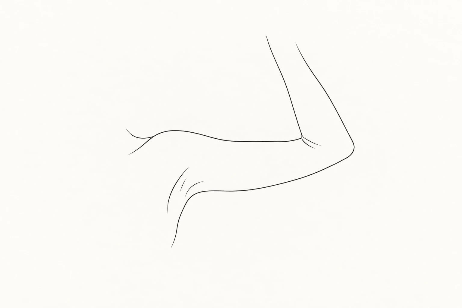 겨드랑이와 팔의 윤곽을 표현한 라인 일러스트
